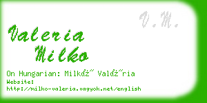 valeria milko business card